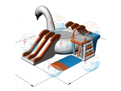 giant swan inflatable floating water park
