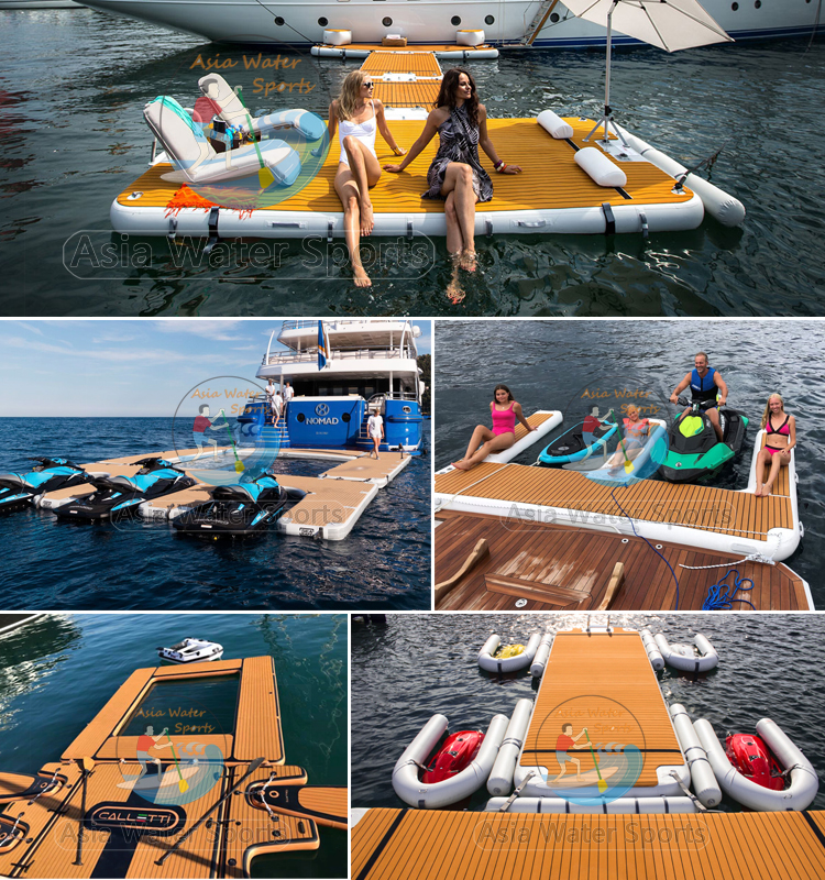 drop stitch PVC teak foam inflatable platform
